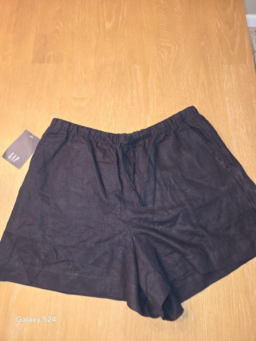 GAP Women's Navy Pull-On Linen-Blend Shorts Sz S New